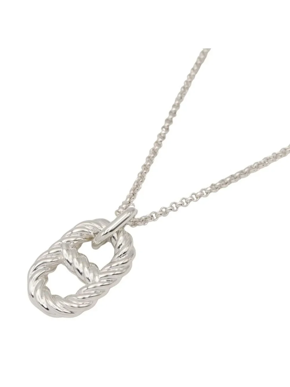 Hermes Necklace Chaine D'ancre Alea II Twist GM 69 925 Sterling Silver
